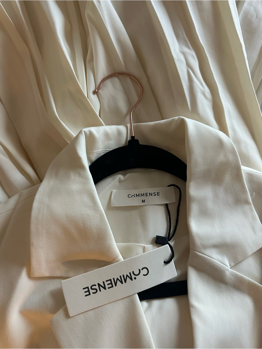 NWT Commense Cream Sleeveless Pleated Midi Dress - Medium - Picture 5 of 5